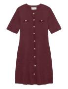 Awpicco 2/4 O-Neck Short Knit Dress Burgundy Vero Moda