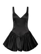Oria Bubble Mini Dress Black Bardot