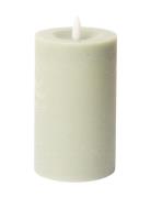 Rustic Finish Led Pillar Candle Green C'est Bon
