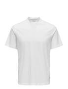 Onsotis Reg Mock Neck Tee White ONLY & SONS