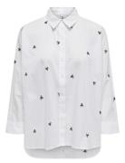 Onlnew Lina Grace Ls Emb Shirt Noos Wvn White ONLY