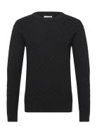 Recycle Structure Knit O-Neckrecycle Structure Knit O-Neck Black Lindb...