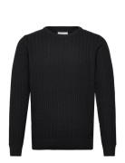 Recycle Structure Knit O-Neckrecycle Structure Knit O-Neck Black Lindb...