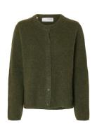 Slflulu New Ls Knit Cardigan Noos Khaki Selected