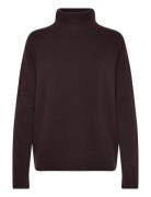 Rwlaica Cashmere Ls Roll Neck Brown Rosemunde
