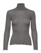 Rwburlington Wool Ls T-Neck T-Shirt Grey Rosemunde