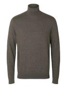 Slhberg Roll Neck Noos Brown Selected