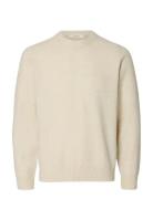 Slhrai Ls Knit Crew Neck Noos Cream Selected