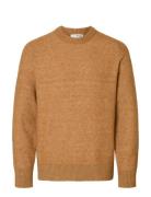 Slhrai Ls Knit Crew Neck Noos Beige Selected