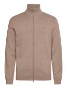 Casual Cotton Zip Cardigan Beige GANT
