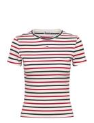 Tjw Slim Essential Rib Ss Ext Red Tommy Jeans