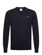 Extrafine Lambswool V-Neck Navy GANT