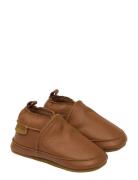 Leather Slipper - Solid Brown Mikk-line