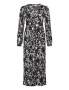 Structure Button Midi Dress Black Bubbleroom