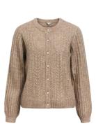Objflora Re Ls Knit Button Cardigan Noos Brown Object