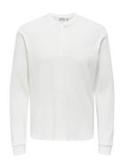 Onstobie Reg Ls Henley Tee Noos White ONLY & SONS
