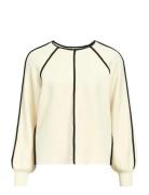 Objreynard Ls Lo Contrast Pullover Div Cream Object