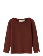 Nmfthora Hir Ls Slim Top Lil Burgundy Lil'Atelier