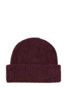 Alpaca Blend Knitted Beanie Burgundy Lexington Clothing