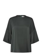 Thess Silk Tee Green Ahlvar Gallery