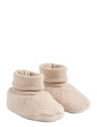 Wool Fleece Booties Lei Beige Wheat