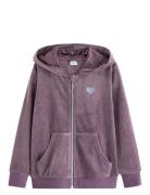 Hoodie In Velour Purple Lindex