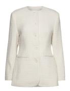 Carol Fitted Round Neck Blazer Cream Malina