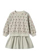 Sweat Dress L/S Maggie Green Wheat