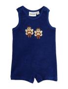 Bees Emb Terry Summersuit Baby Blue Mini Rodini