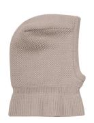 Balaclava Wool Knit Windstop Beige Huttelihut