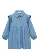 Ruffled Denim Dress Blue Mango