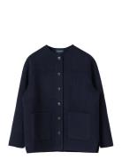Double Faced Wool Blend Jacket Navy Lexington Clothing
