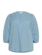 Kcloulou Blouse 3/4 Sl Blue Kaffe Curve