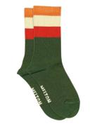 Wide Stripes Socks Green Melton