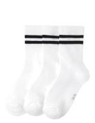 Socks 3 Pack Bb Sporty W Strip White Lindex