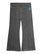 Clover Emb Velour Flared Trousers Grey Mini Rodini
