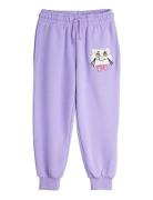 Cat With Bowtie Chenille Sweatpants Purple Mini Rodini