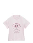 Embossed Detail Printed T-Shirt Pink Mango