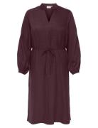 Carbay Ls V-Neck Blk Dress Wvn Bf Burgundy ONLY Carmakoma