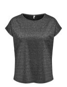 Carmoster Glitter S/S Top Jrs Noos Black ONLY Carmakoma