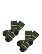 2-Pack Two-T Stripe Socks Green FUB