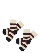 2-Pack Two-T Stripe Socks Cream FUB