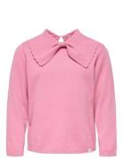 Kmgkatia Life Ls O-Neck Bow Collar Knt Pink Kids Only
