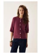Kae Ss Knit Cardigan Burgundy Noella
