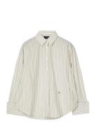 Folded Cuffs Over D Striped Shirt White Lexington Clothing
