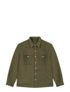 Mixed Sherpa Overshirt Green Lee Jeans