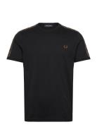 Contrast Tape Ringer Tee Black Fred Perry