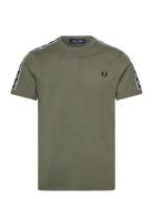 Contrast Tape Ringer Tee Green Fred Perry