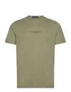 Embroidered T-Shirt Khaki Fred Perry