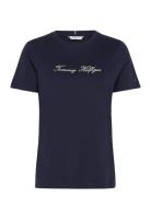 Lurex Script Reg C-Nk Ss Tee Black Tommy Hilfiger